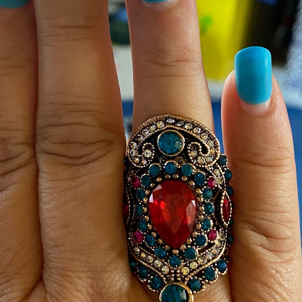 Colorful Jeweled Ring - Picture 3 of 11